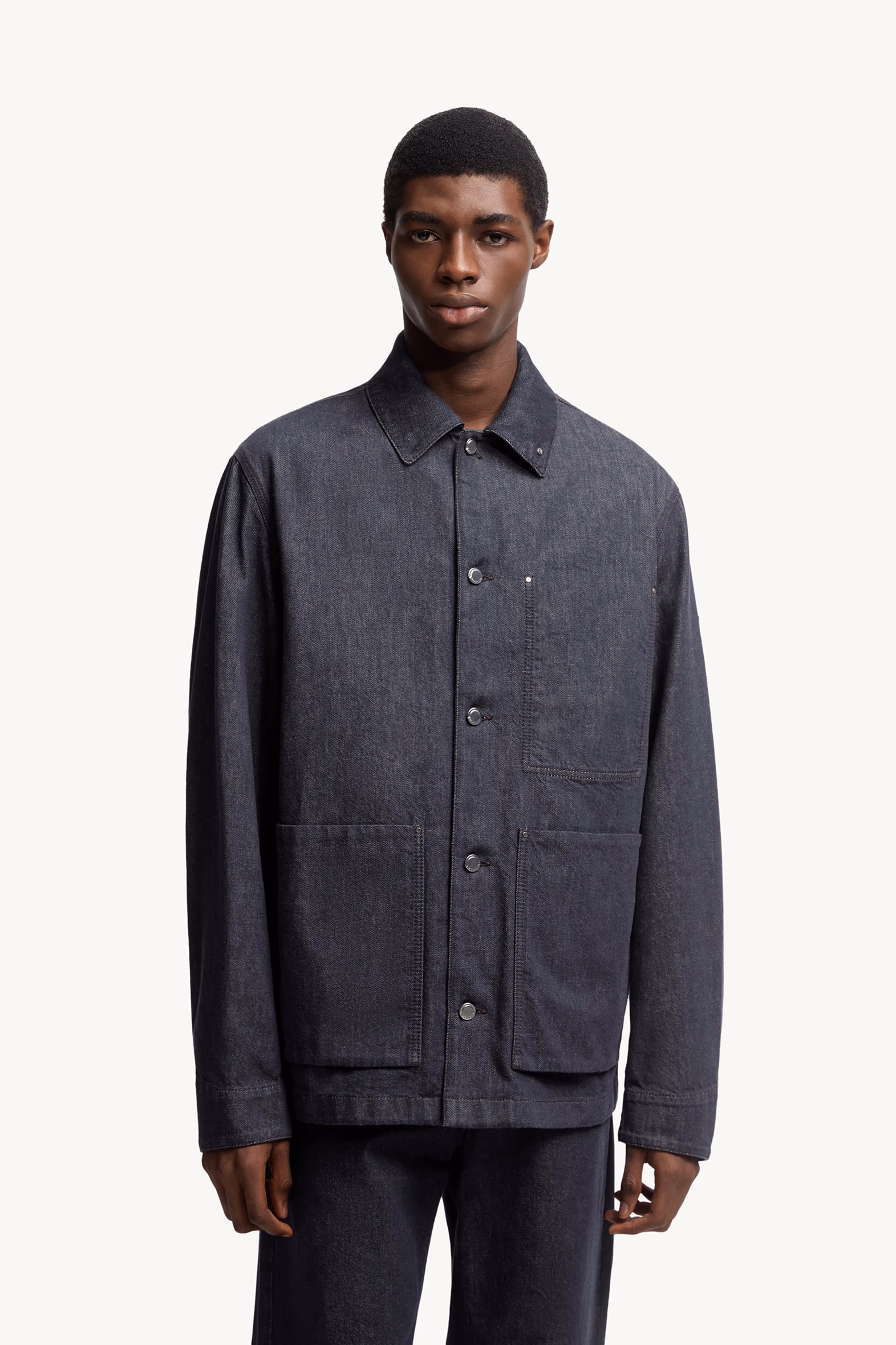 Chaqueta camisera con plumón de tejido vaquero 3 en 1 Forets Hombre Azul Denim Moncler 3